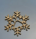 Flocon de neige en bois - Empreinte de patte
