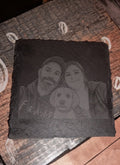 Ardoise gravée personnalisée – Portrait famille